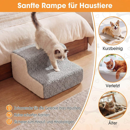 2-Step Foam Pet Ramp with Washable Cover, Non-Slip Base