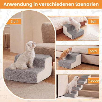 2-Step Foam Pet Ramp with Washable Cover, Non-Slip Base