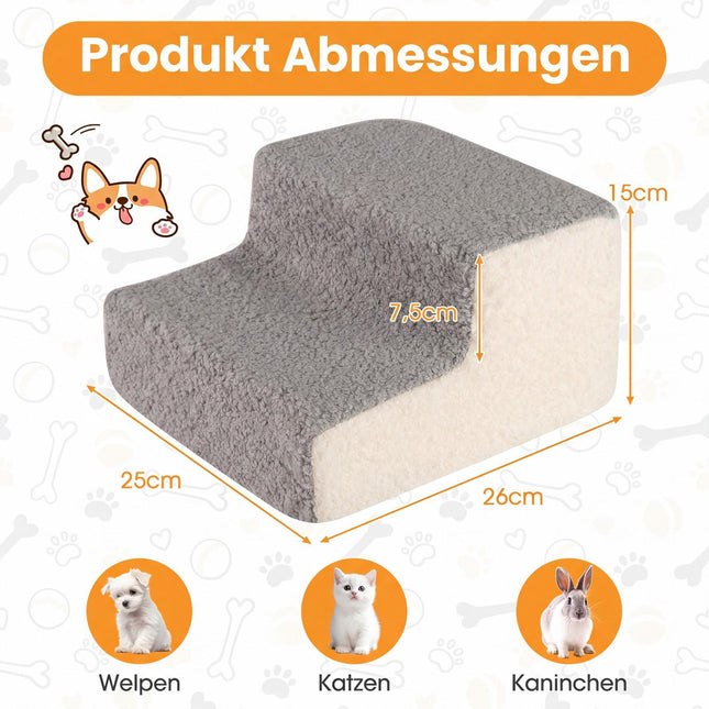 2-Step Foam Pet Ramp with Washable Cover, Non-Slip Base