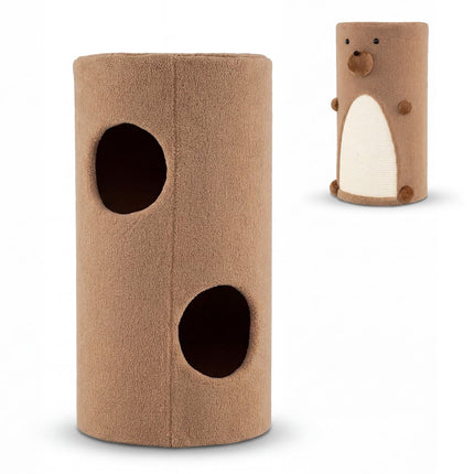 2-Story Cat House with Sisal Scratch Mat and Hideaway Cave