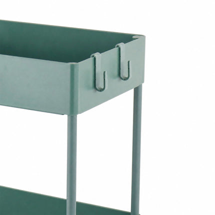 2-Tier Dark Green Serving Trolley with Wheels