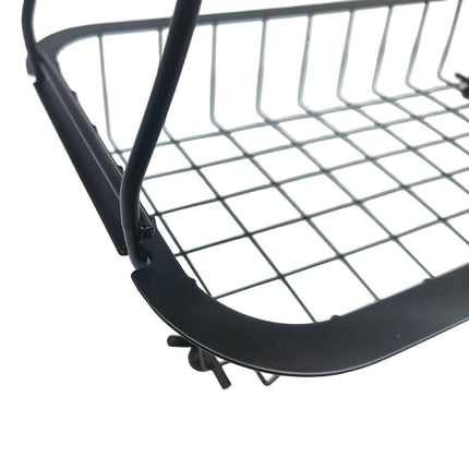 2-Tier Metal Fruit Basket with Wooden Handles