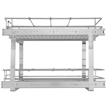 2-Tier Pull-Out Cabinet Organizer, Steel Slide-Out Shelves