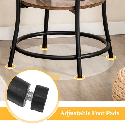 2-Tier Round End Table, Open Shelf, 55 cm