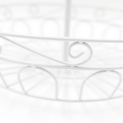 2-Tier Round Fruit Bowl Stand – Open Lattice Design