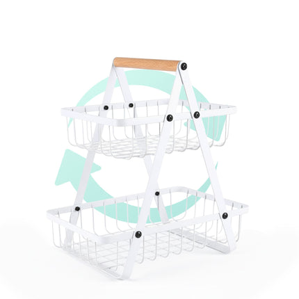 2-Tier Wire Fruit Bowl Stand for Kitchen Counter