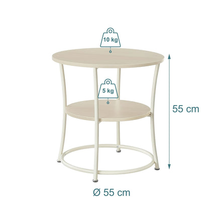2-Tier Wood-Effect Side Table with Metal Frame