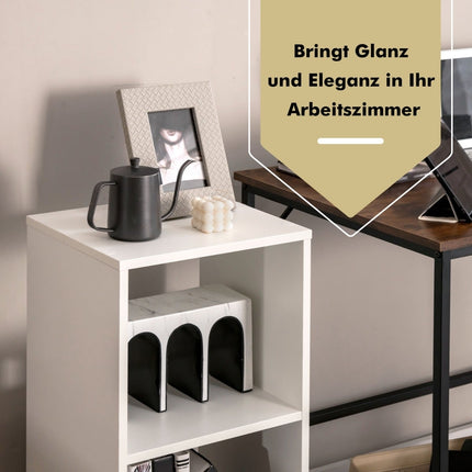 2-Tier Wooden Bookshelf Set with Anti-Tip, White