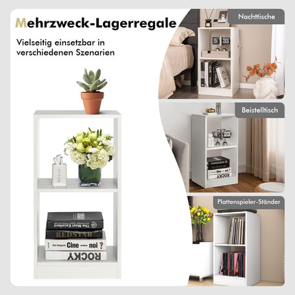 2-Tier Wooden Bookshelf Set with Anti-Tip, White