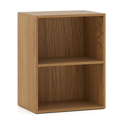 2-Tier Wooden Bookshelf with Adjustable Shelves, 42x29.5x53.5 cm