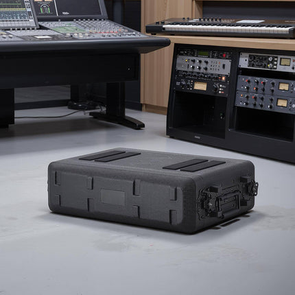 2U Rackmount Flight Case, 260 mm Depth, Mic Storage