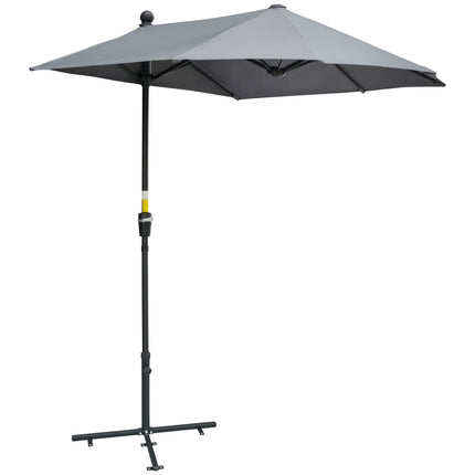 Half-round Balcony parasol 2x2m, Waterproof Dark grey