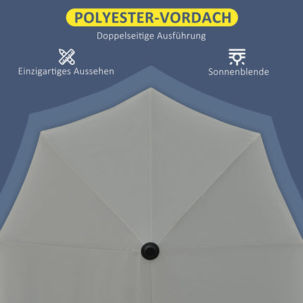Half-round Balcony parasol 2x2m, Waterproof Dark grey