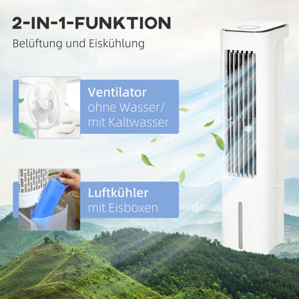 2-in-1 Air Cooler with 5L Tank, 12h Timer, for 20㎡
