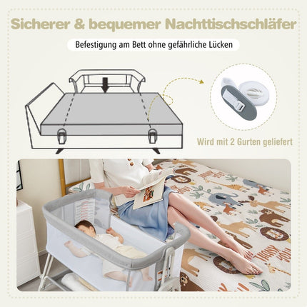 2-in-1 Baby Crib & Bassinet with Adjustable Heights