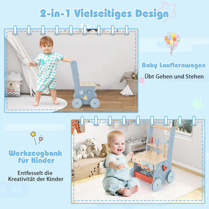 2-in-1 Baby Walker & Activity Center with Storage