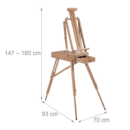 2-in-1 Beechwood Easel with Drawer and Palette