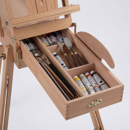2-in-1 Beechwood Easel with Drawer and Palette