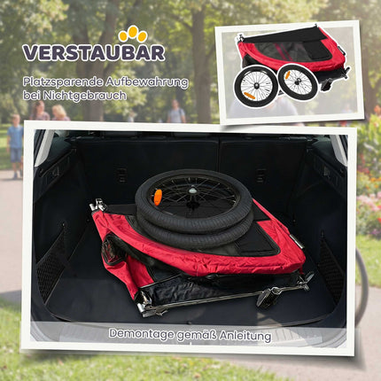 2-in-1 Dog Bike Trailer Stroller, Foldable, Up To 20 kg