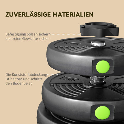 2-in-1 Dumbbell Set, Adjustable 30 kg, Non-Slip, Black/Green