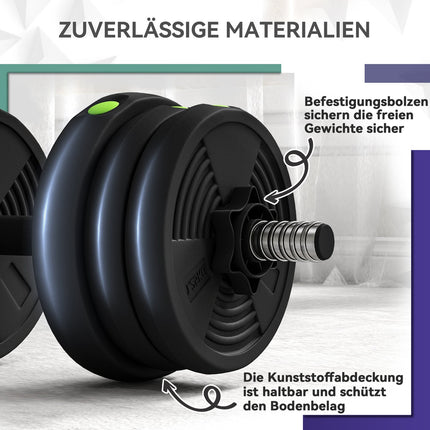 2-in-1 Dumbbell Set, Barbell & Dumbbell, 20 kg, Non-Slip