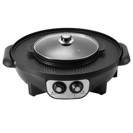 2-in-1 elektrische hotpotgrill, 2200W, dubbele temperatuurregeling