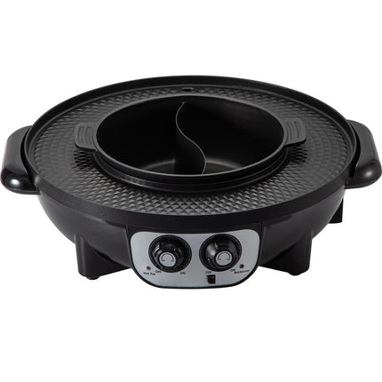 2-in-1 elektrische hotpotgrill, 2200W, dubbele temperatuurregeling