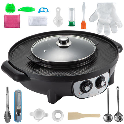 2-in-1 elektrische hotpotgrill, 2200W, dubbele temperatuurregeling