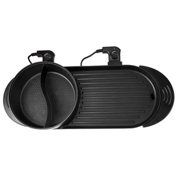 2-in-1 Electric Hot Pot Grill, Divider, Dual Temp 2200W