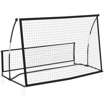 2-in-1 Foldable Soccer Rebounder, Black, 200 x 94 cm