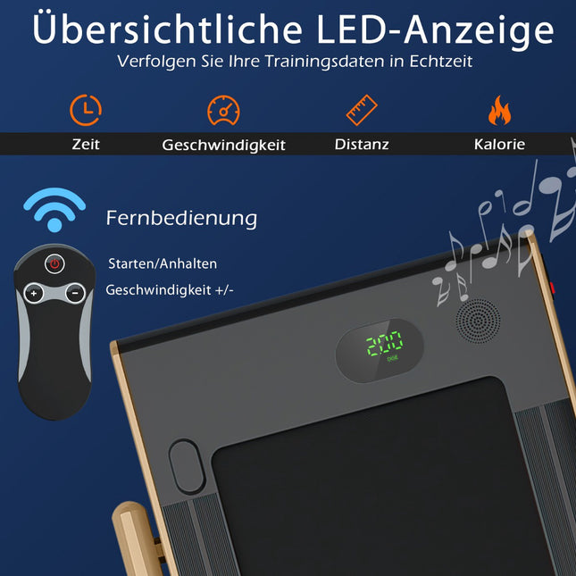 2-in-1 opvouwbare loopband met led-display en afstandsbediening