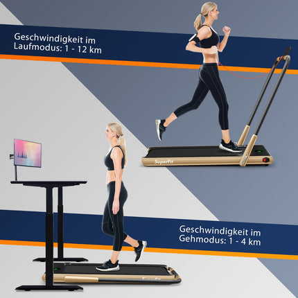2-in-1 Foldable Treadmill with LED Display & Remote