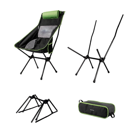 2-in-1 Folding Camping Rocking Chair with Pocket & Cushion