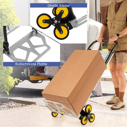 2-in-1 Folding Cart & Ladder, Aluminum, 3-Step, 250kg Capacity