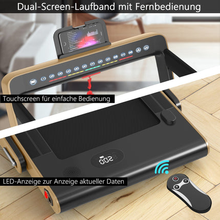 2-in-1 Folding Treadmill, 2.25HP, Dual LED, Remote