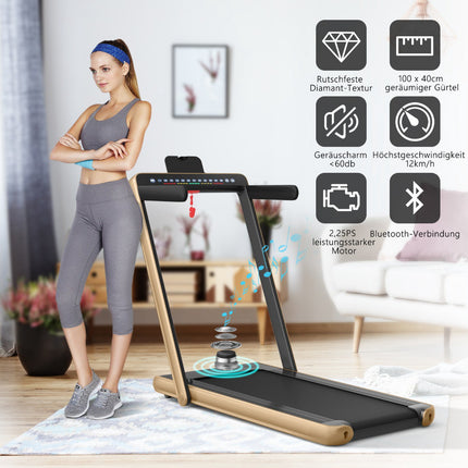 2-in-1 Folding Treadmill, 2.25HP, Dual LED, Remote
