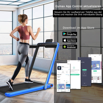 2-in-1 Folding Treadmill with Dual LED Display, Blue