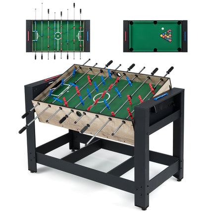 2-in-1 Foosball & Billiard Table – Compact, Stable Design