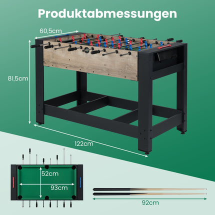 2-in-1 Foosball & Billiard Table – Compact, Stable Design