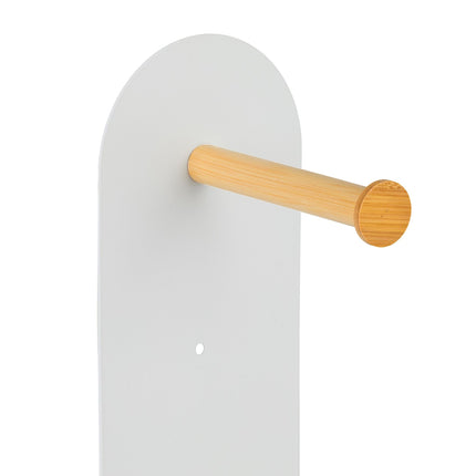 2-in-1 Freestanding Toilet Roll Holder, Bamboo & Metal