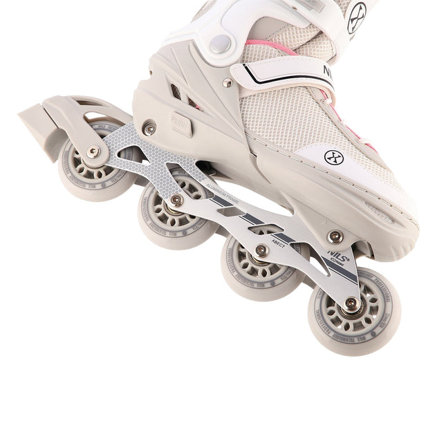 2-in-1 Grey-Pink Inline & Ice Skates, Size M (34-38)