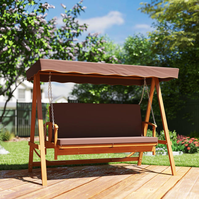 Garden swing 3-seater with horizontal sunroof