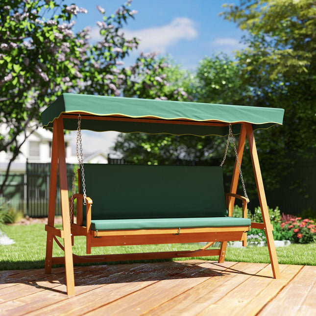Garden swing 3-seat with canopy - Tilts down to 330 kg