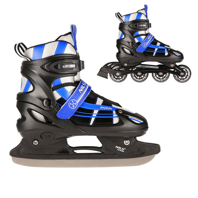 2-in-1 Inline & Ice Skates, Dark Blue, Size L (39-42)