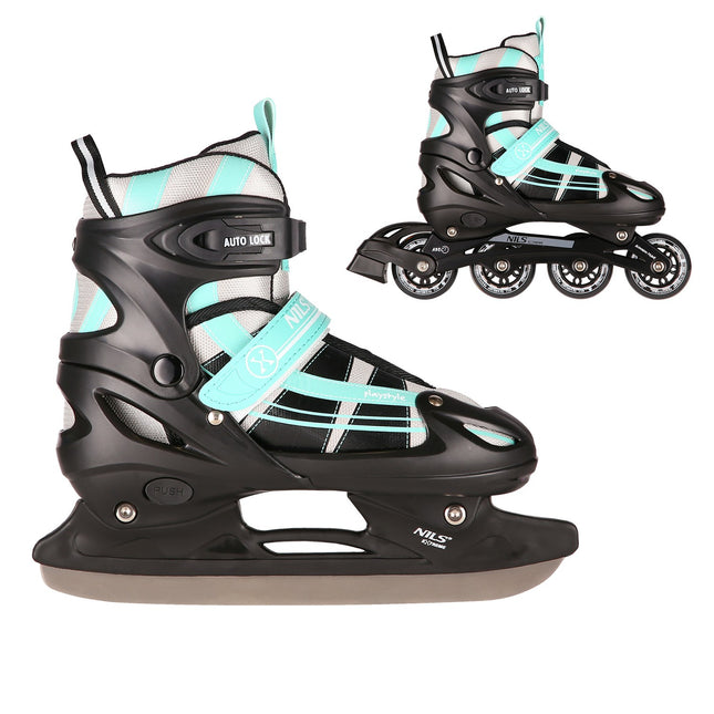 2-in-1 Inline & Ice Skates, Mint, Size S (31-34)