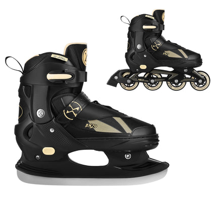 2-in-1 Inline & Ice Skates, Size M (36-39), Beige
