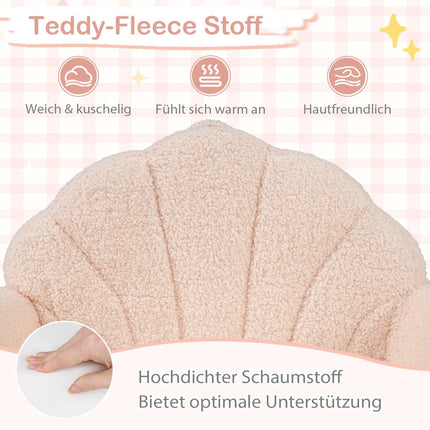 2-in-1 Kids Sofa Bed, Beige, Soft Teddy Plush