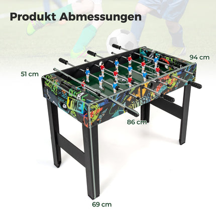 2-in-1 Mini Foosball Table, Detachable Legs, 86cm