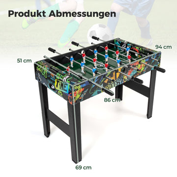 2-in-1 Mini Foosball Table, Detachable Legs, 86cm
