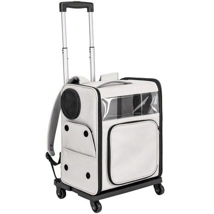 2-in-1 Pet Carrier Backpack with Wheels and Back Support, Foldable, Up to 5 kg